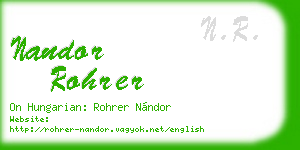 nandor rohrer business card